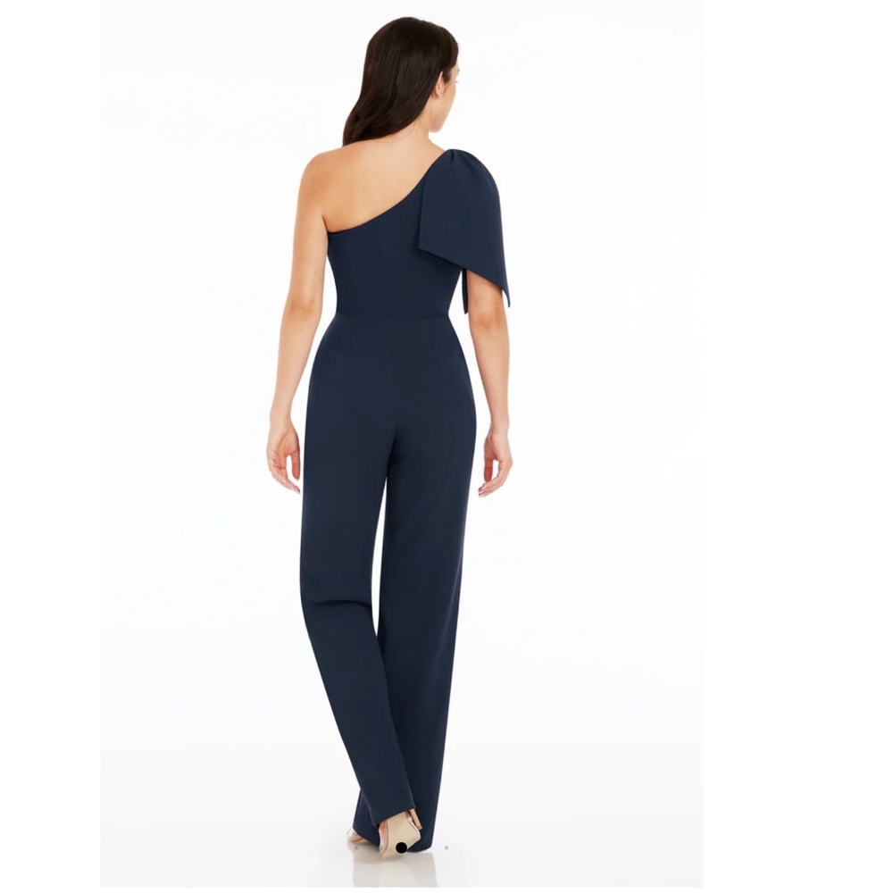 Dress the Population Tiffany Dark Blue One-Shoulder Jumpsuit NWT - Picture 3 of 3